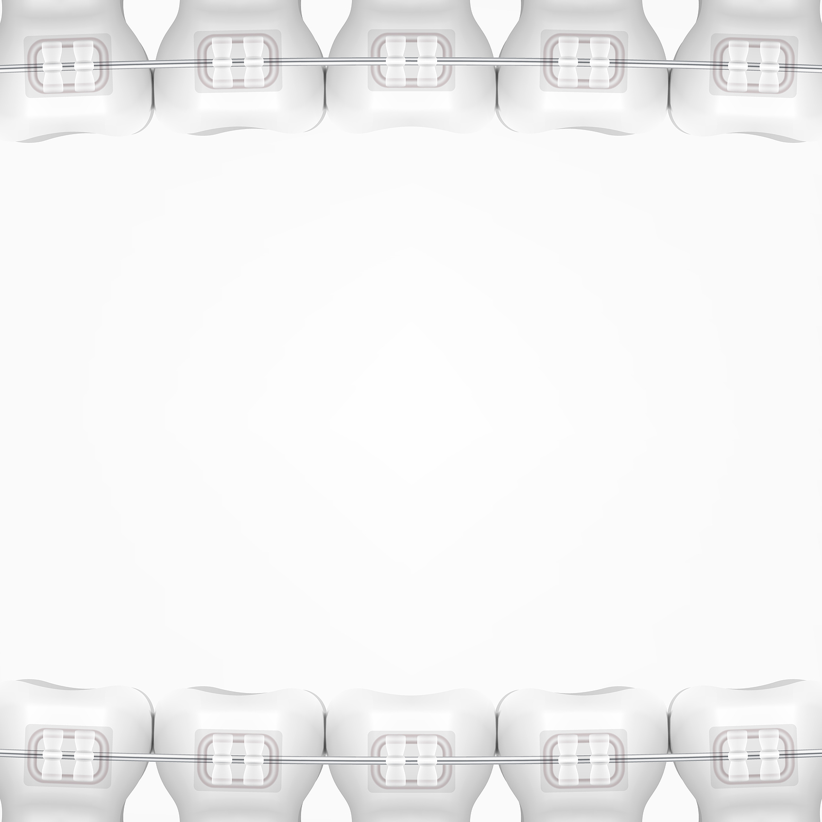 White Clear Teeth With Ceramic Braces. Eps10 Vector